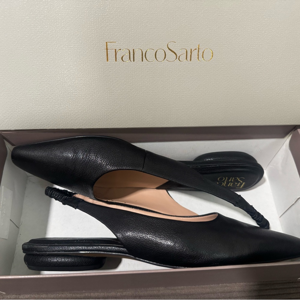 Franco Sarto Black Leather Flats